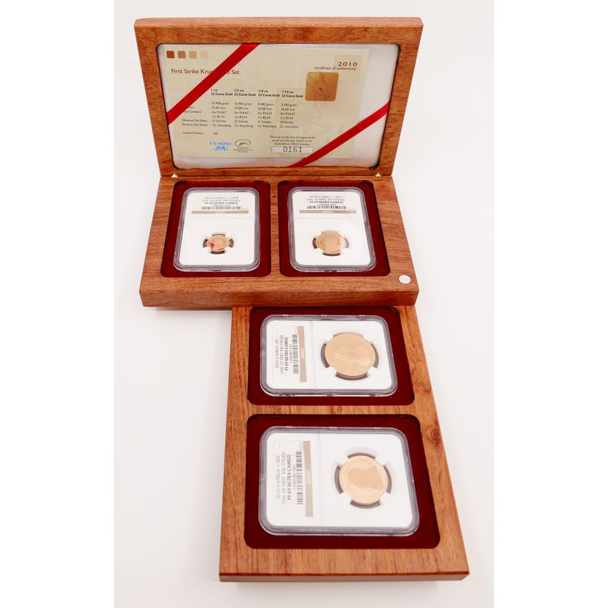 South Africa Gold First Strike Proof Krugerrand Set 2010, NGC PF69 Ultra Cameo