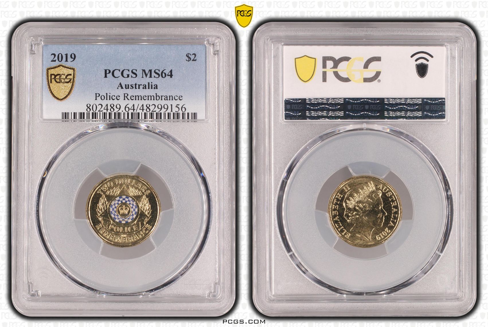 Police Remembrance Colourised, Two Dollar, 2019, PCGS MS64