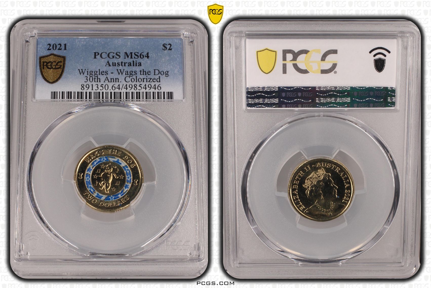 Wiggles - Wags the Dog , Two Dollar, 2021, PCGS MS64