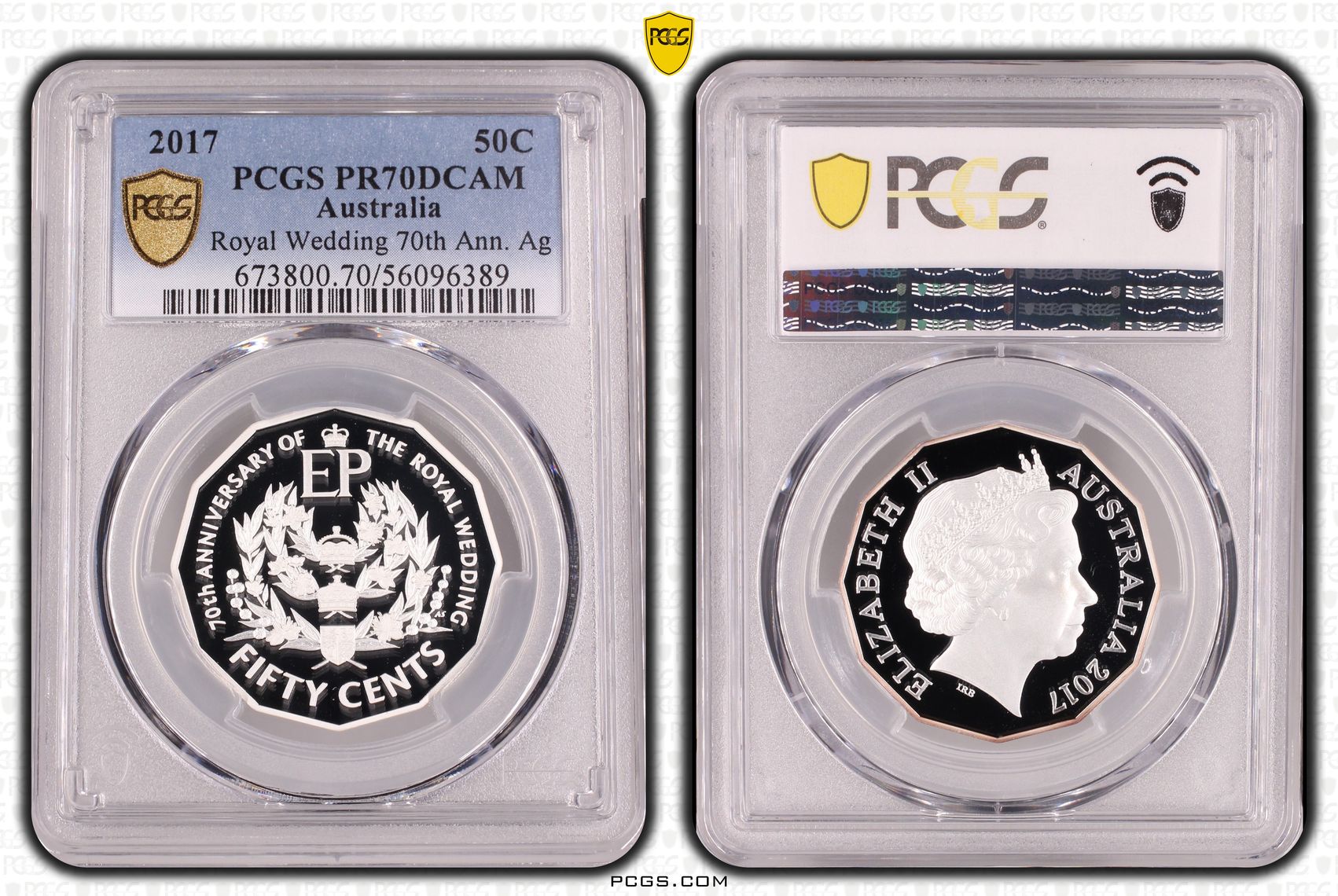 Royal Wedding 70th Ann. Ag, Fifty Cent, 2017, PCGS PR70DCAM