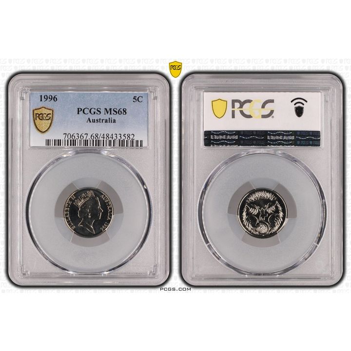 Elizabeth II, Five Cent, 1996, PCGS MS68