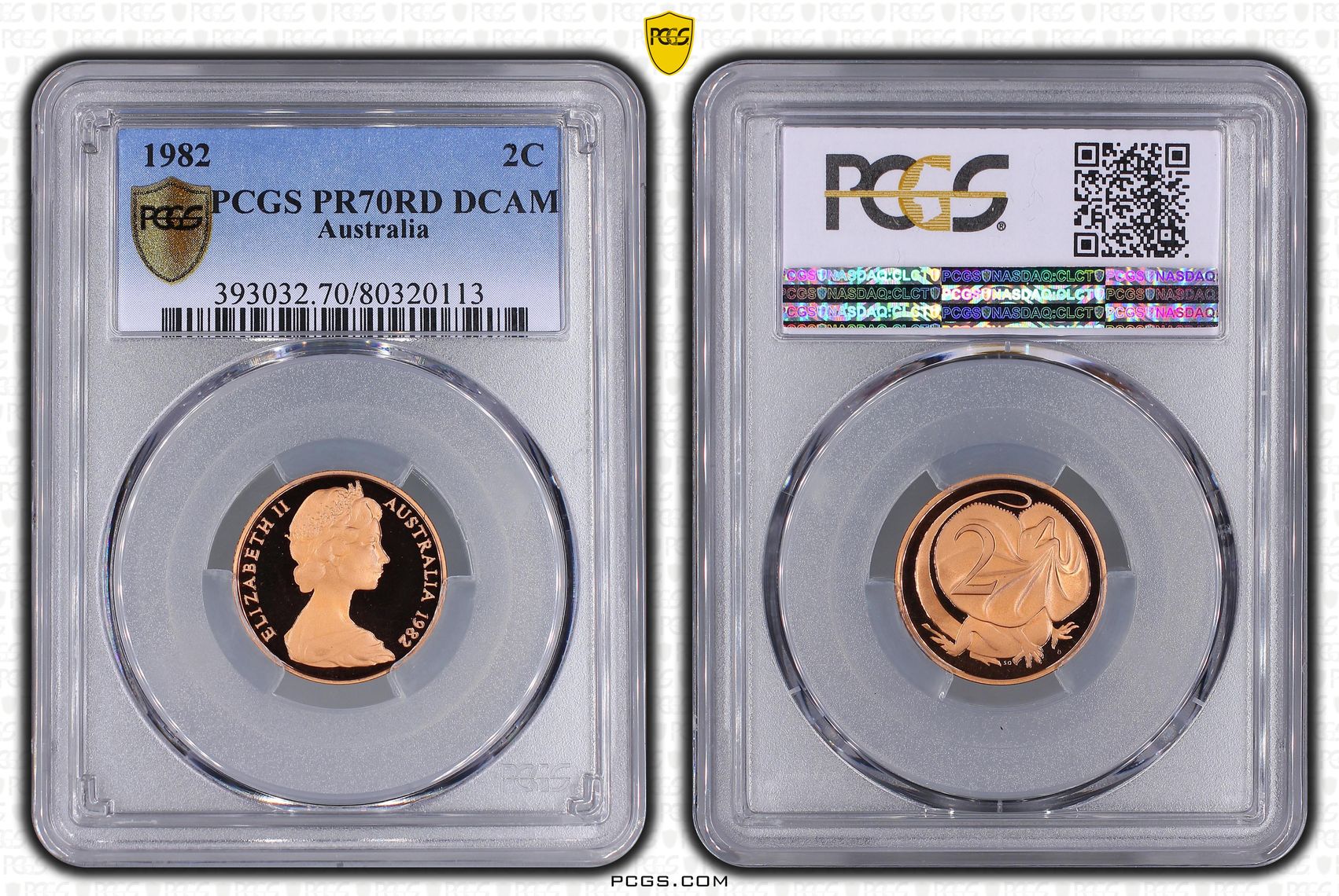 Elizabeth II, Two Cent, 1982, PCGS PR70DCAM