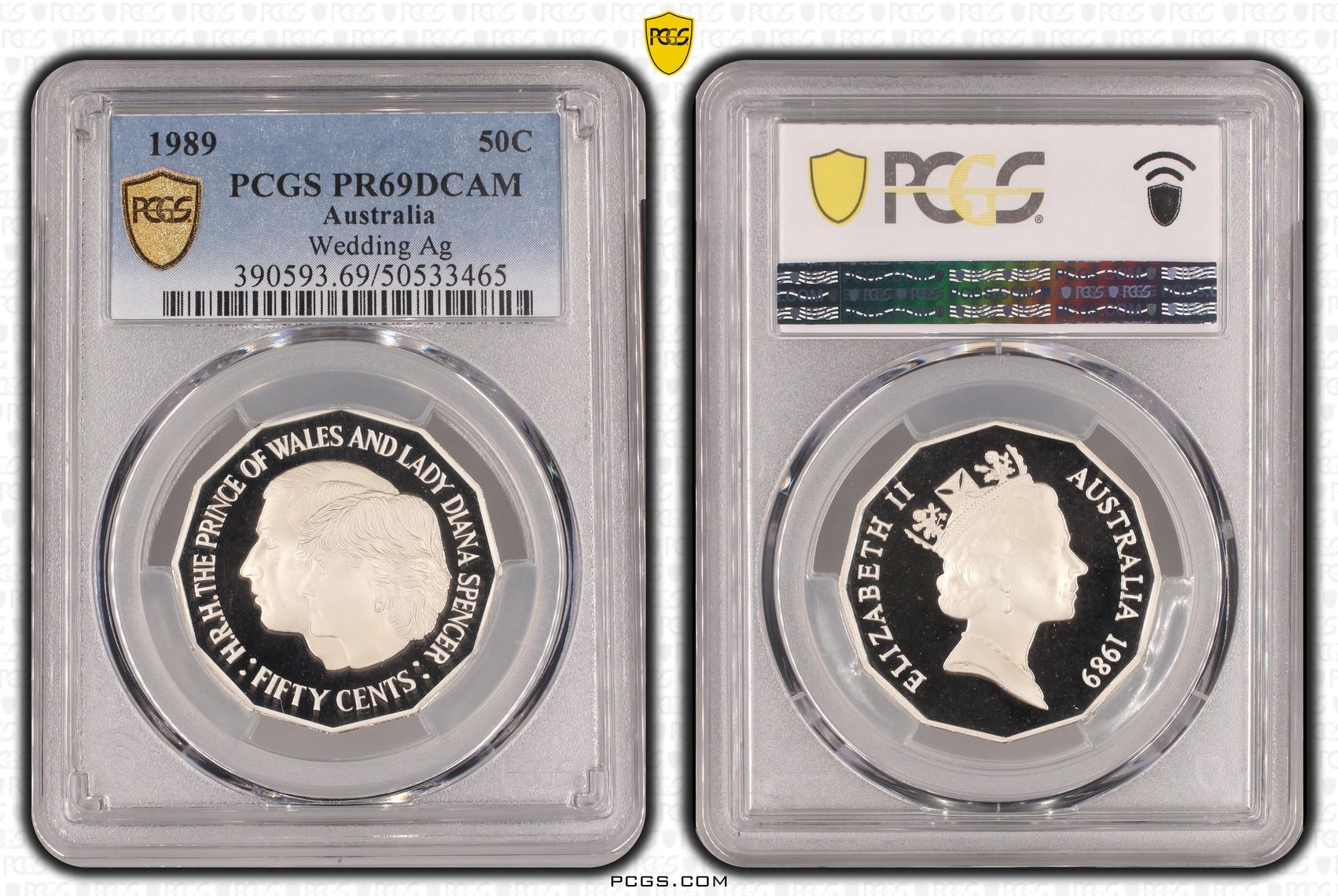 Wedding Ag, Fifty Cent, 1989, PCGS PR69DCAM