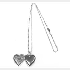Silver Designer Heart Rope Locket Necklace PUT A PHOTO INSIDE Silver Necklace |