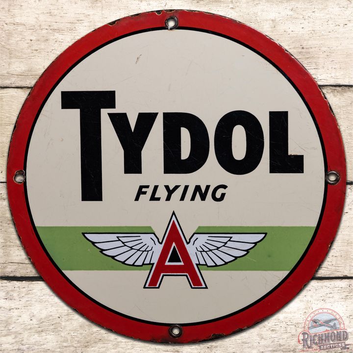 9.75" Tydol Flying A SSP Pump Plate Sign - 8.25