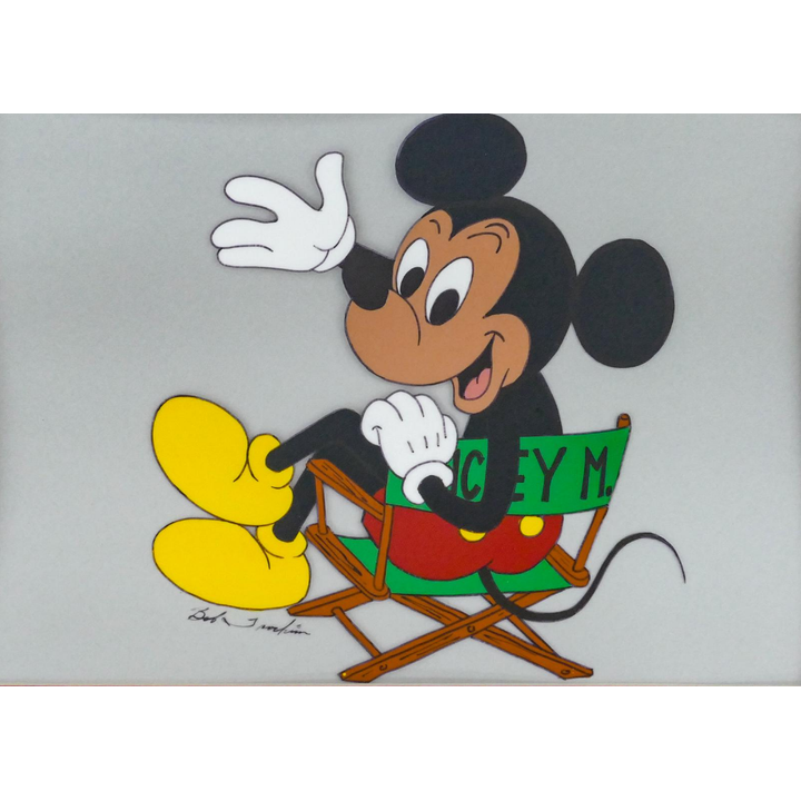 Mickey Mouse Animation Cel, c.1980's.  Framed 15x18''
