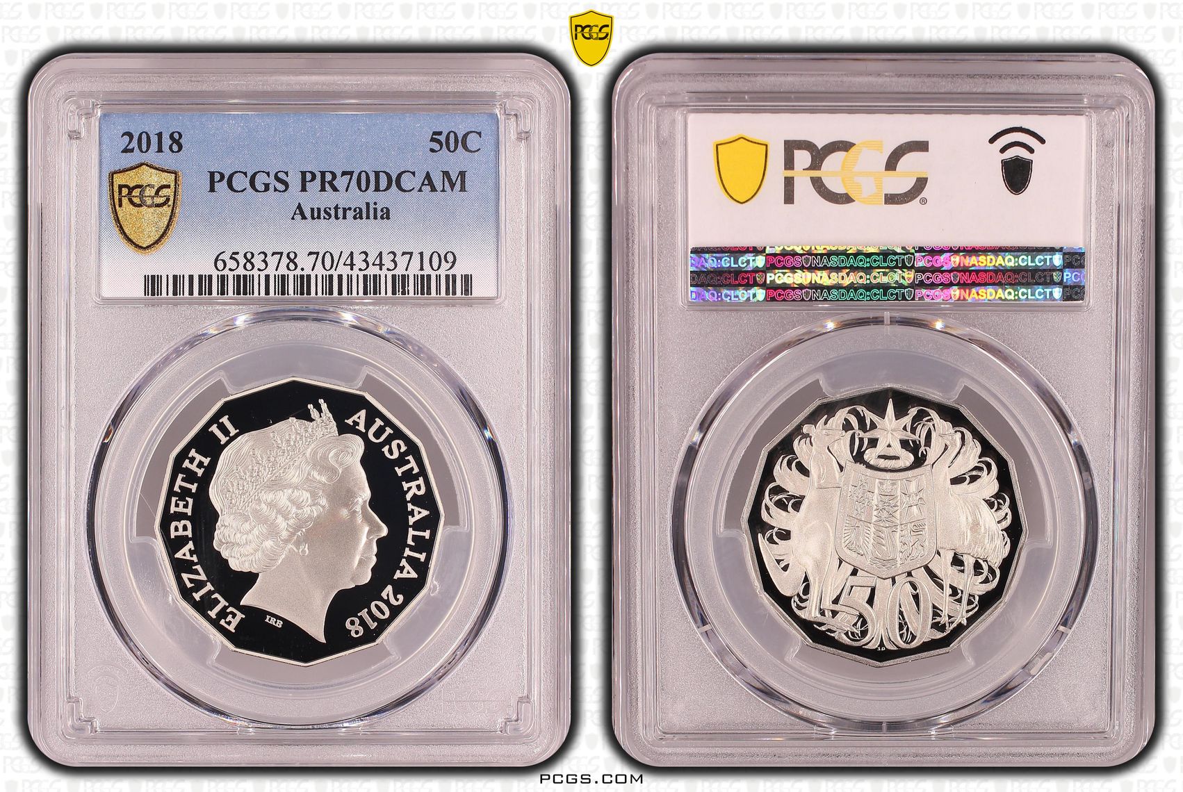 Elizabeth II, Fifty Cent, PR70DCAM , 2018 PCGS POP - 41/0