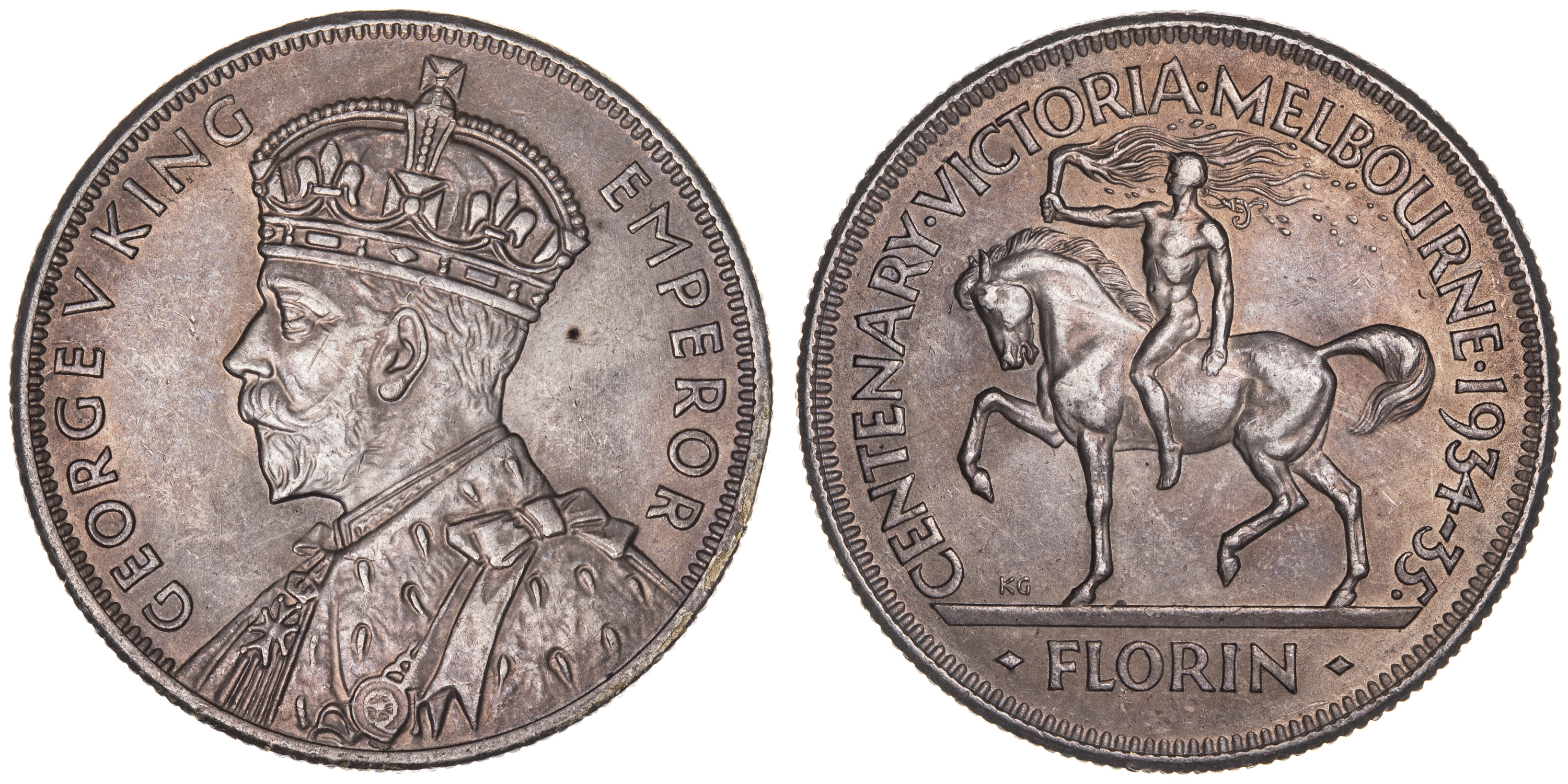 George V, Florin, 1934-35, aEF