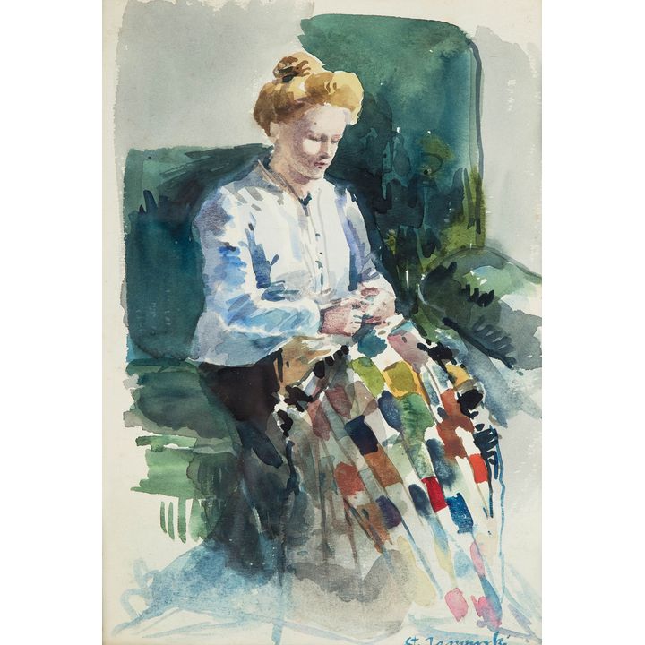 Stanisław Janowski | Siedząca kobieta (żona artysty)