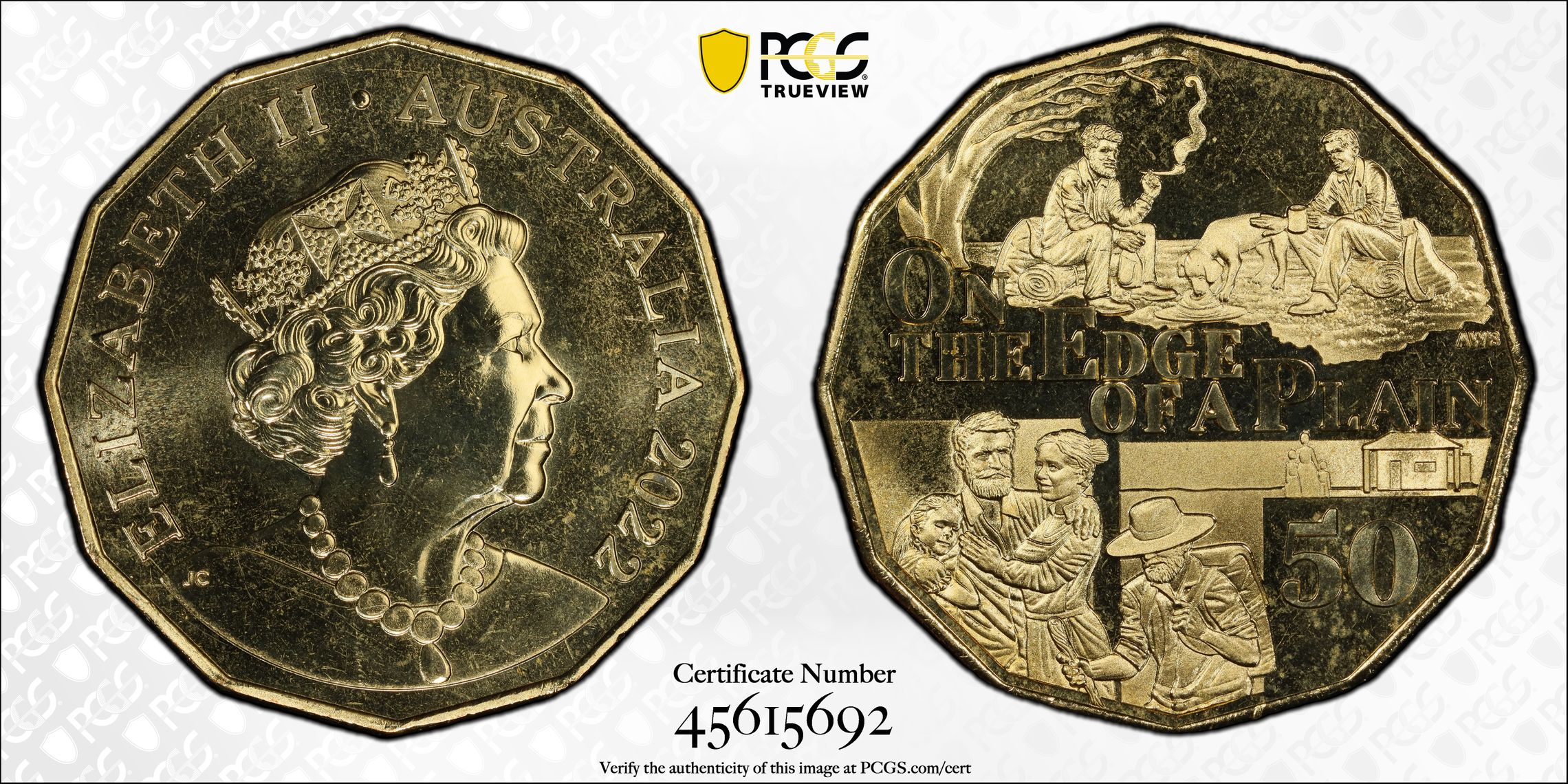 156 · On the Edge of a Plain , Fifty Cent, 2022, PCGS MS67