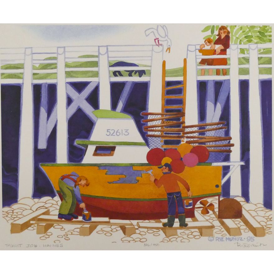 Rie Munoz ''Paint Job. Haines'' 1995 Signed Print 13.5'' x 16'' Sheet.