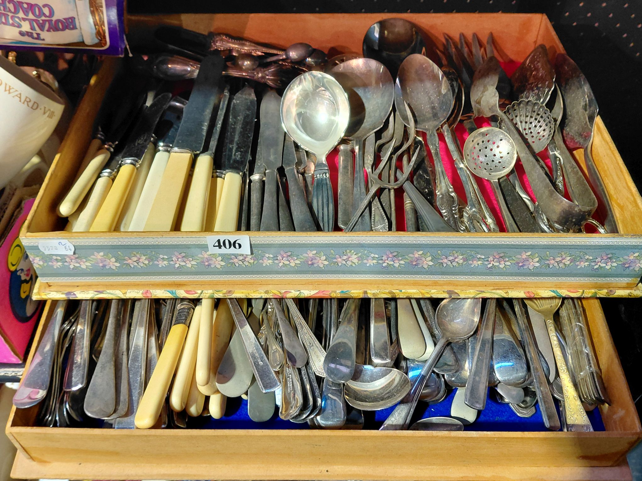 406 · 2 LARGE BOXES OF FLATWARE