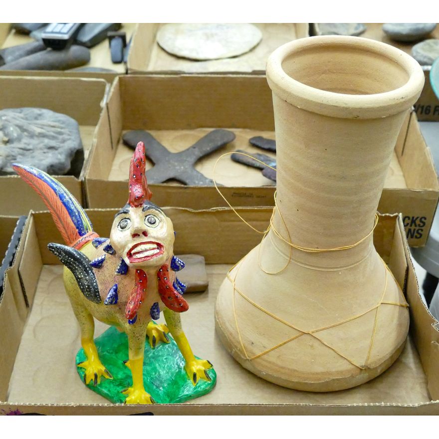 Box South American Ceramic Figure & Vessel