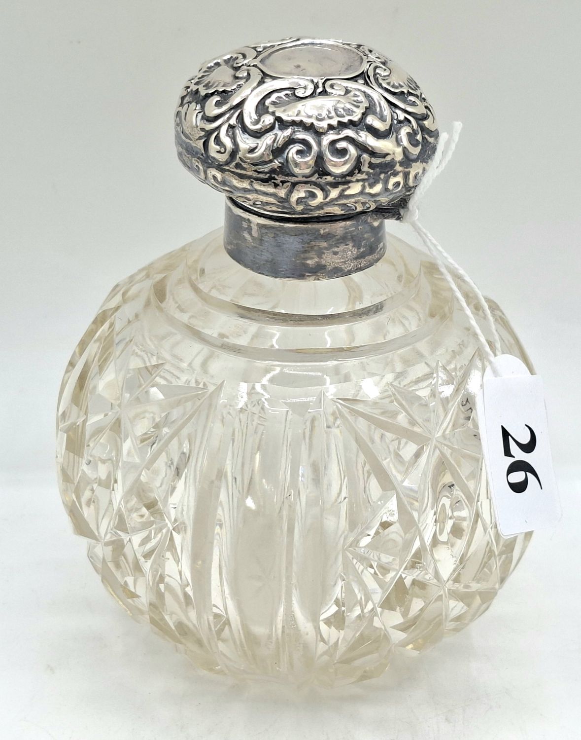 26 · CRYSTAL AND STERLING SILVER SCENT BOTTLE