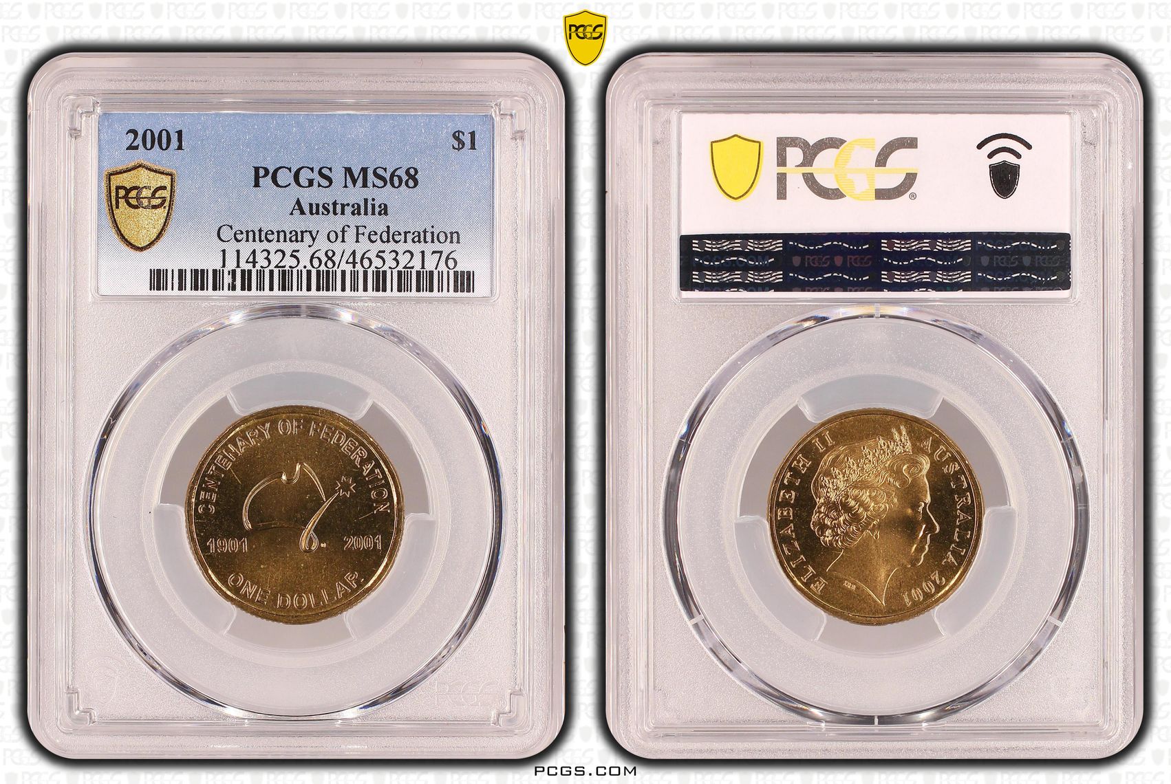 Centenary of Federation, One Dollar, 2001, PCGS MS68