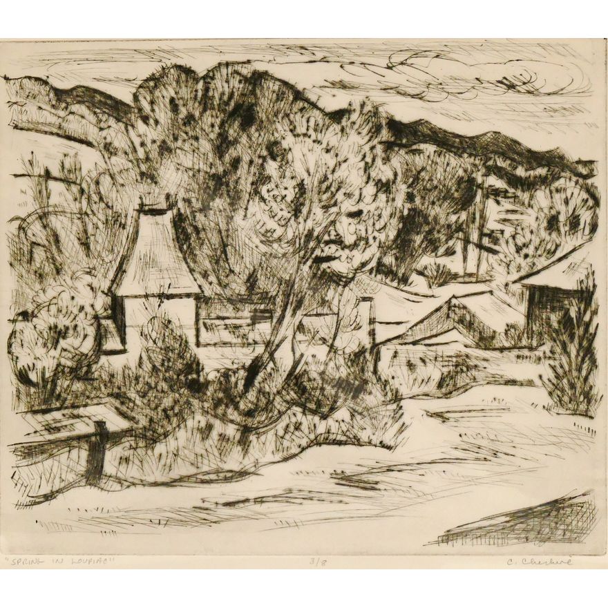 Craig Cheshire ''Spring in Loupiac'' Signed Etching 11''x15''