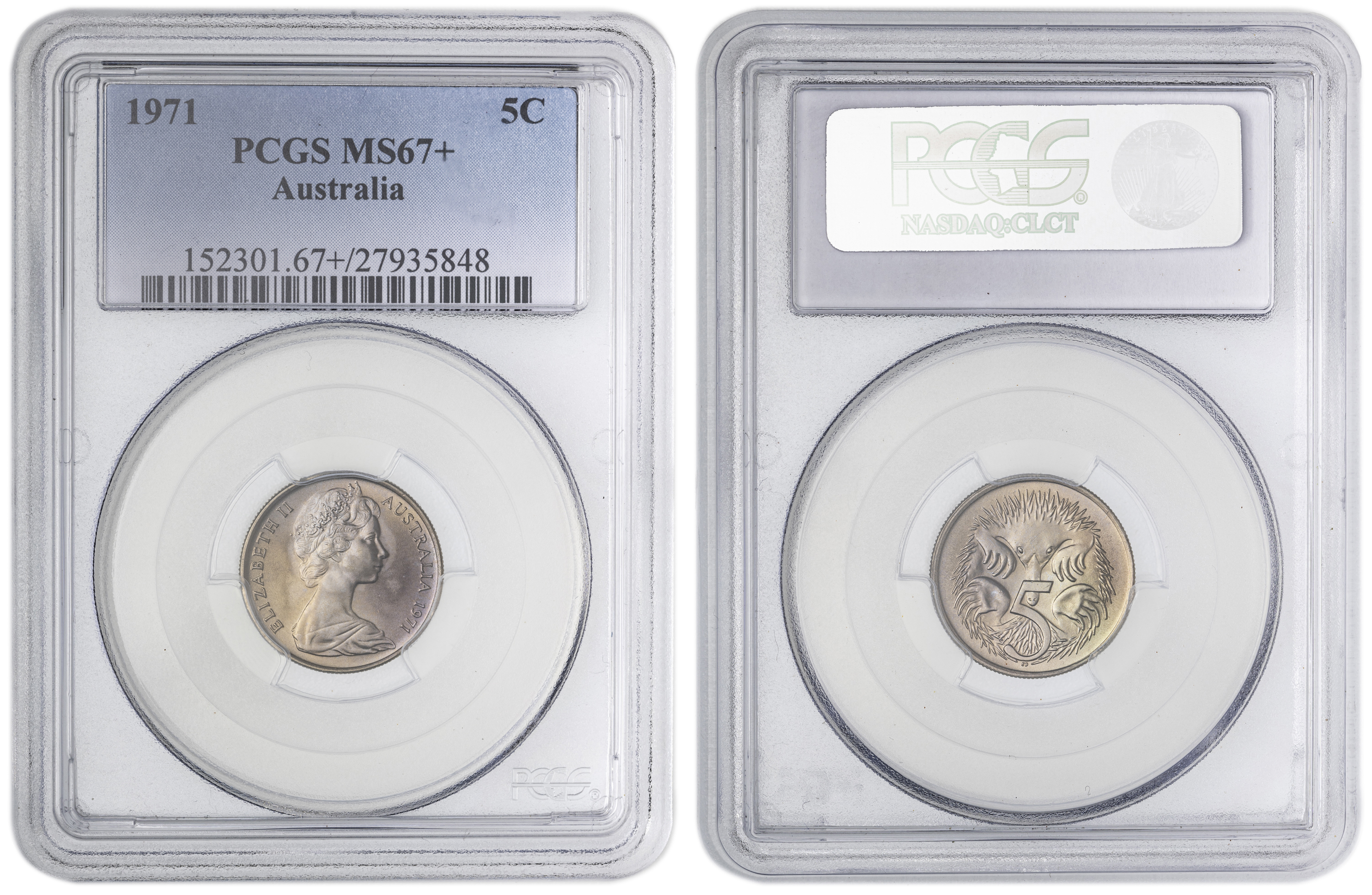 Five Cent, 1971, PCGS MS67+