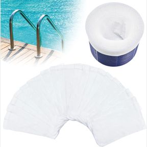 CHICARRY 100 PACK POOL SKIMMER SOCKS, REUSABLE POOL SOCKS FOR SKIMMER BASKET, SKIMMER SOCKS FOR ABOVE GROUND & INGROUND POOL (100