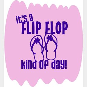 Beach Sea Lovers Girly Vinyl Wall Mural Decal Art Home Wall Decoration Relaxing Girly Quote It's a flip Flop Kind of Day - Size: 18 in x 20