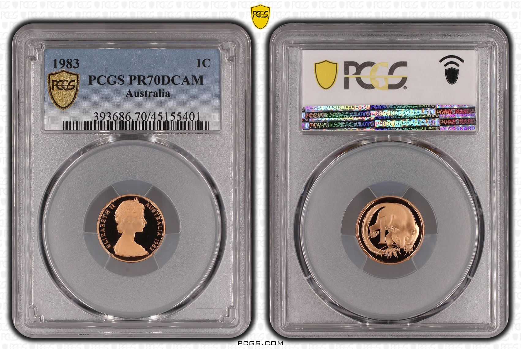 1983 Australia One Cent, 1c PCGS - PR70DCAM POP 36/0 -401