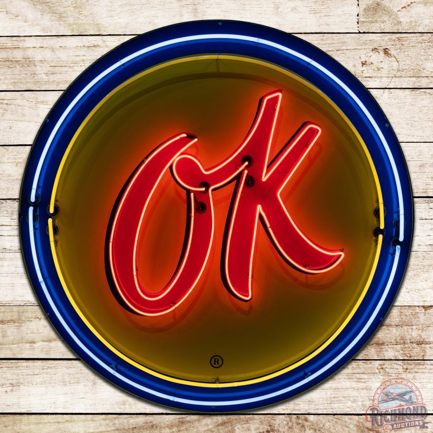 Chevrolet OK Factory 5' Single Sided Porcelain Neon Sign