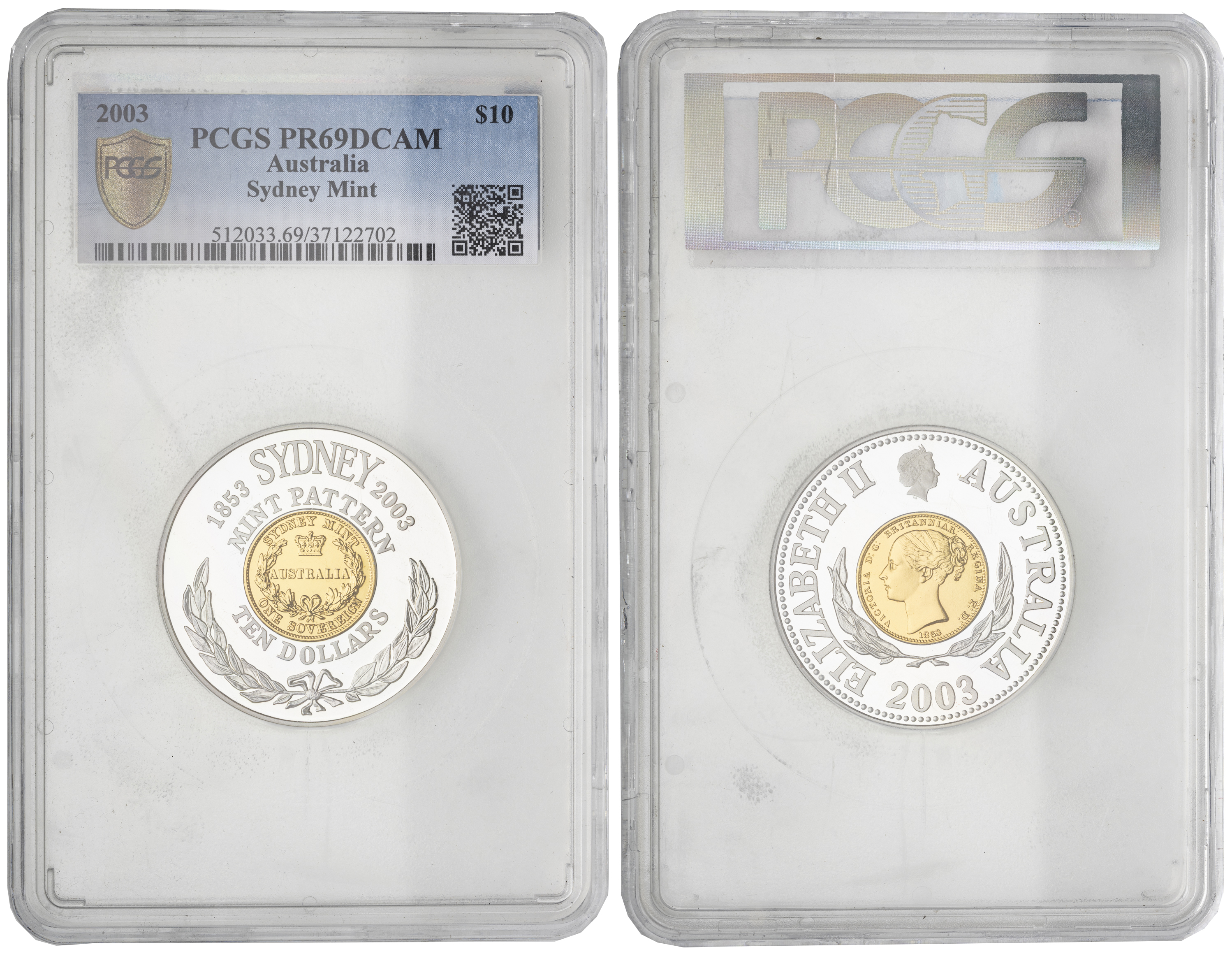 Elizabeth II, Sydney Mint 150th Ann. , Ten Dollar, 2003, PCGS PR69DCAM