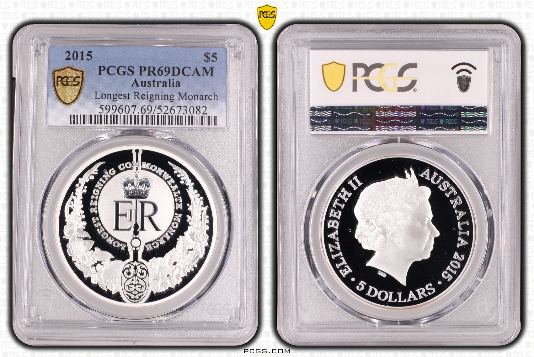 Longest Reigning Monarch, Five Dollar, 2015, PCGS PR69DCAM
