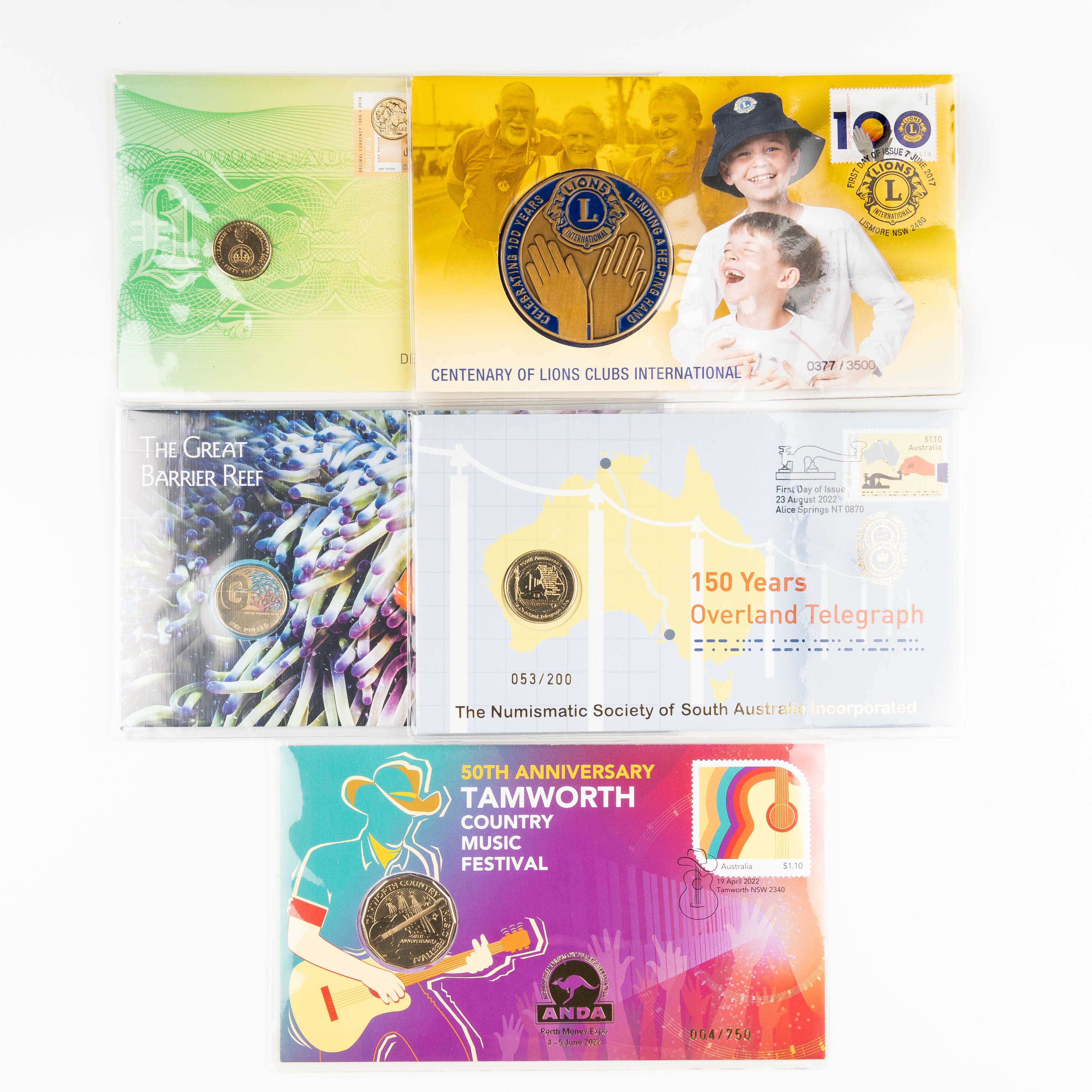 162 · Elizabeth II, Miscellaneous, Fifty Cents - Two Dollars, 2016 - 2022,  UNC