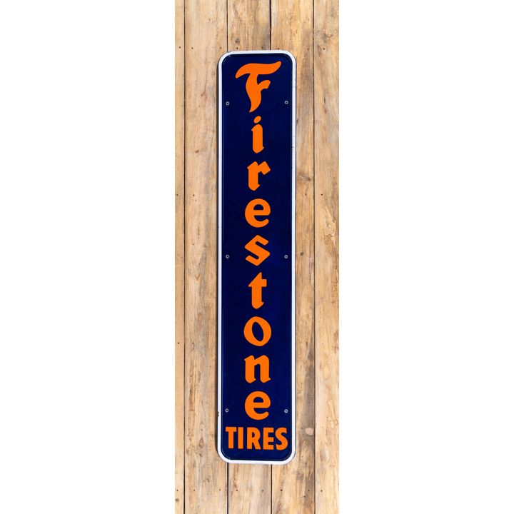 78" Firestone Tires Single Sided Porcelain Self Framed Sign TAC 9
