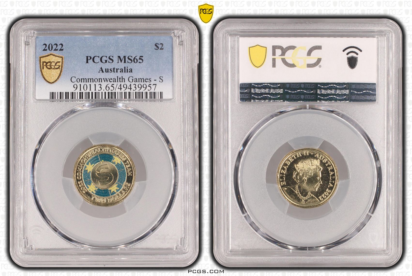 Elizabeth II, Commonwealth Games - S , Two Dollar, 2022, PCGS MS65