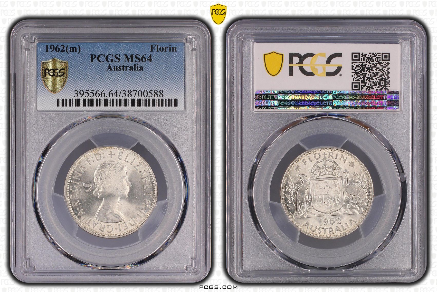 219 · Florin, 1962(m), PCGS MS64