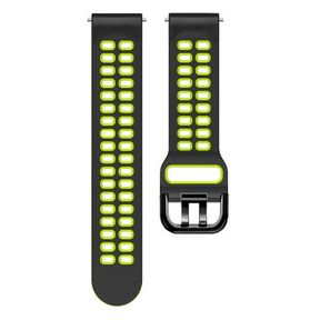 22mm Sports Strap for Samsung / Huawei / Garmin / LG Black/Yellow |