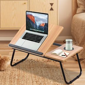 ADJUSTABLE TILTING LAPTOP FOLDING TABLE - OKSTENCK STAND BED TABLE WITH FOLDABLE LEGS FOR LAPTOP AND WRITING, ADJUSTABLE COMPUTER