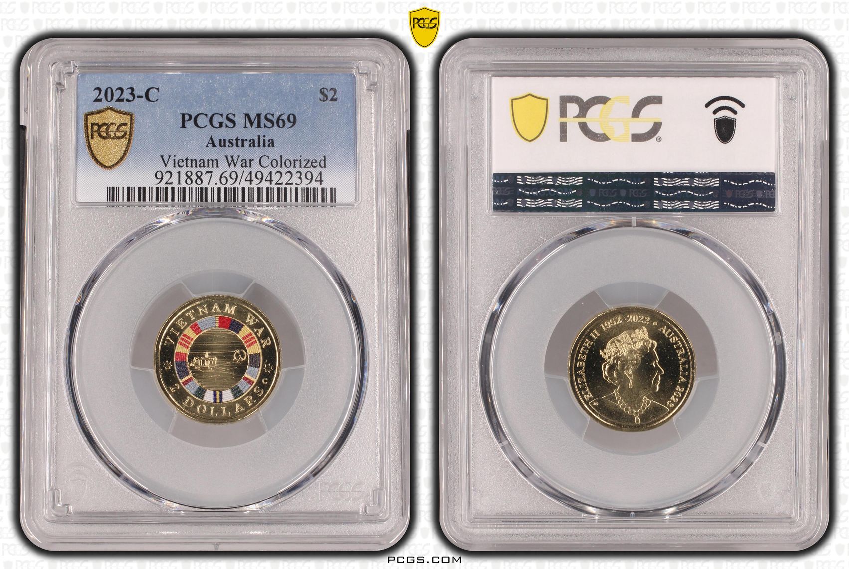Vietnam War Colourised, Two Dollar, 2023-C, PCGS MS69