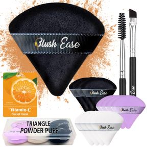 TRIANGLE POWDER PUFF, 12 MAKEUP PUFFS, MAKEUP POWDER PUFFS FOR FACE POWDER, SETTING POWDER PUFF FOR LOOSE POWDER AND COSMETIC FOUN