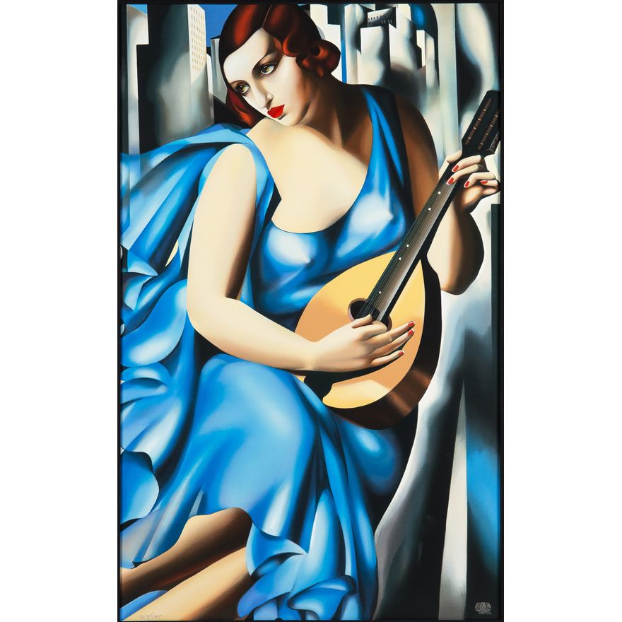 Tamara Łempicka | Femme bleue a la Guitare