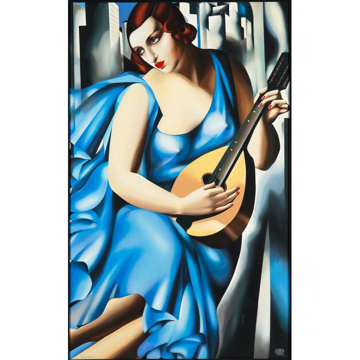 Tamara Łempicka | Femme bleue a la Guitare