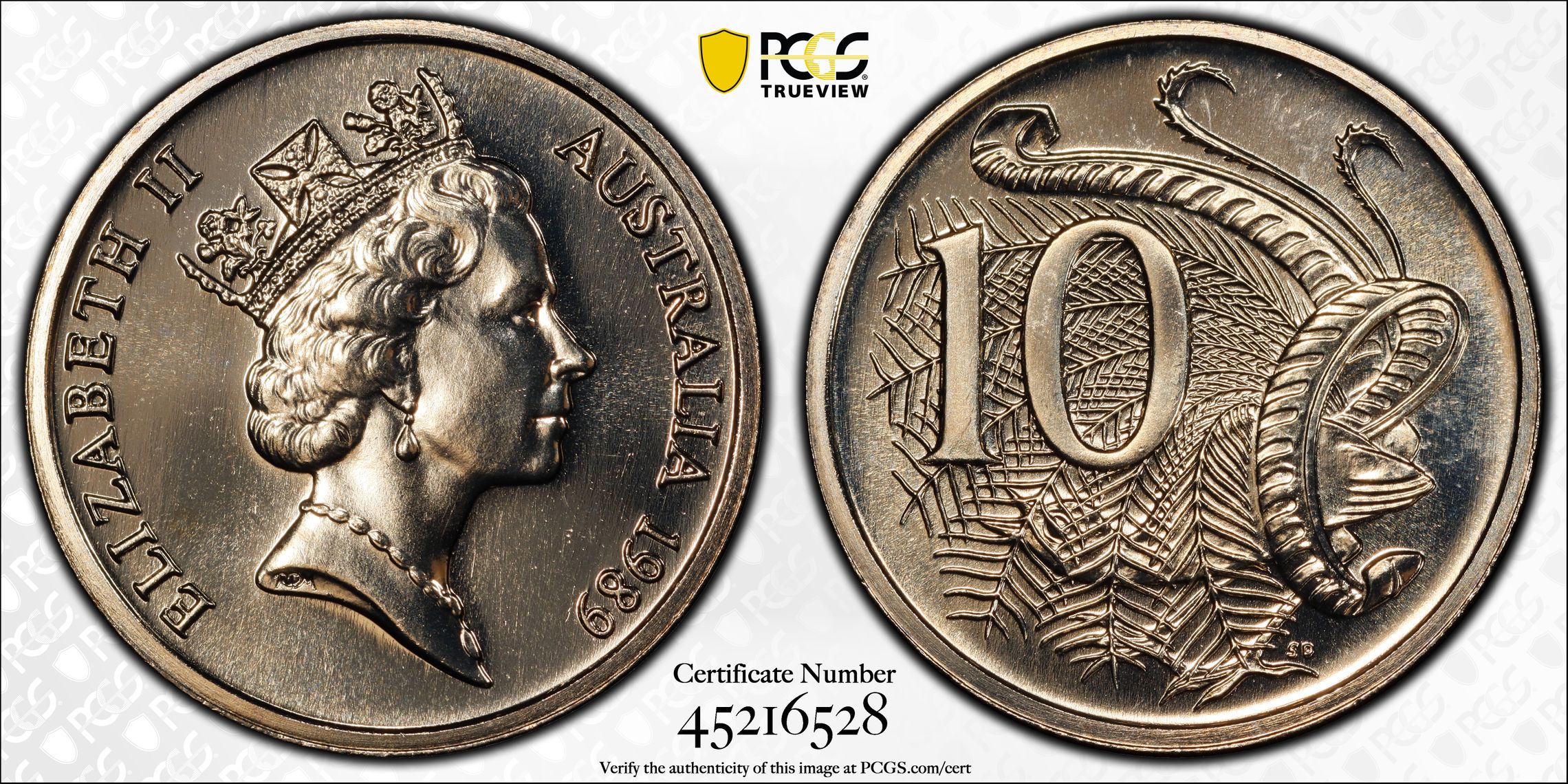 1989 Australia Ten Cent, 10c PCGS - MS69 POP 3/0 -528