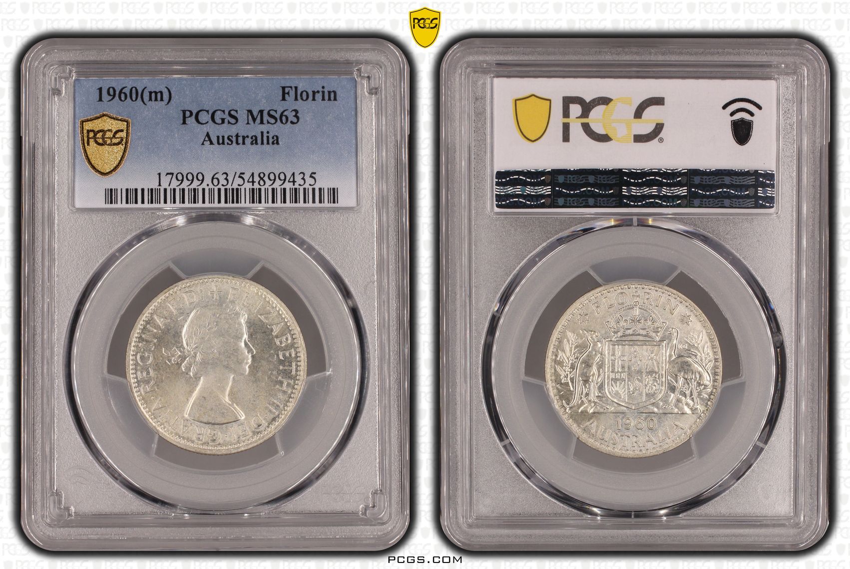 Elizabeth II, Florin, 1960(m), PCGS MS63