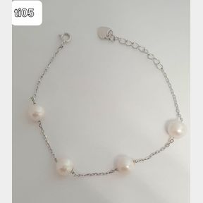 STERLING SILVER BRACELET WITH 4 FRESH WATER PEARLS - 50692/309