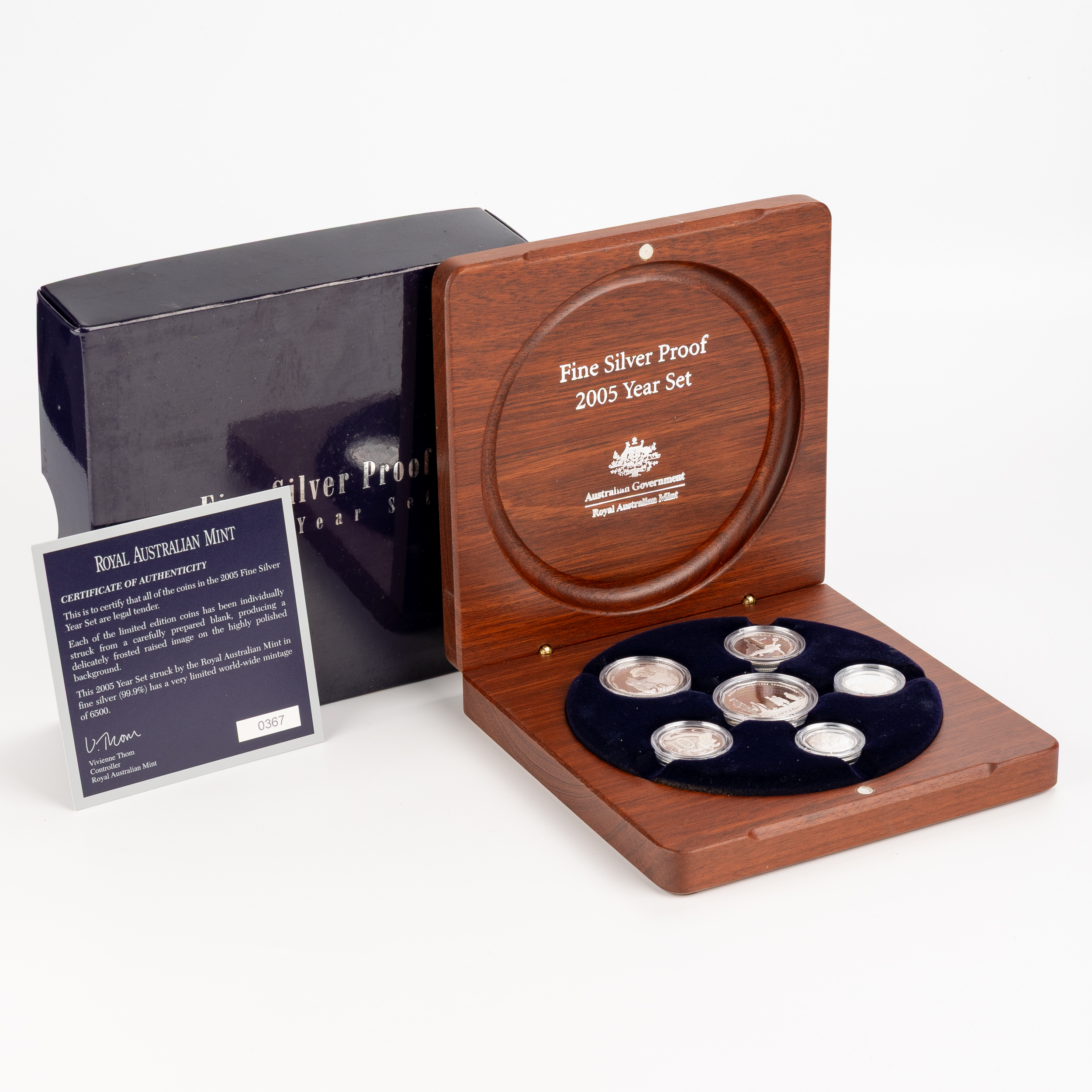 Elizabeth II, RAM - Silver Proof Year Set, Five Cents - Two Dollars, 2005, FDC