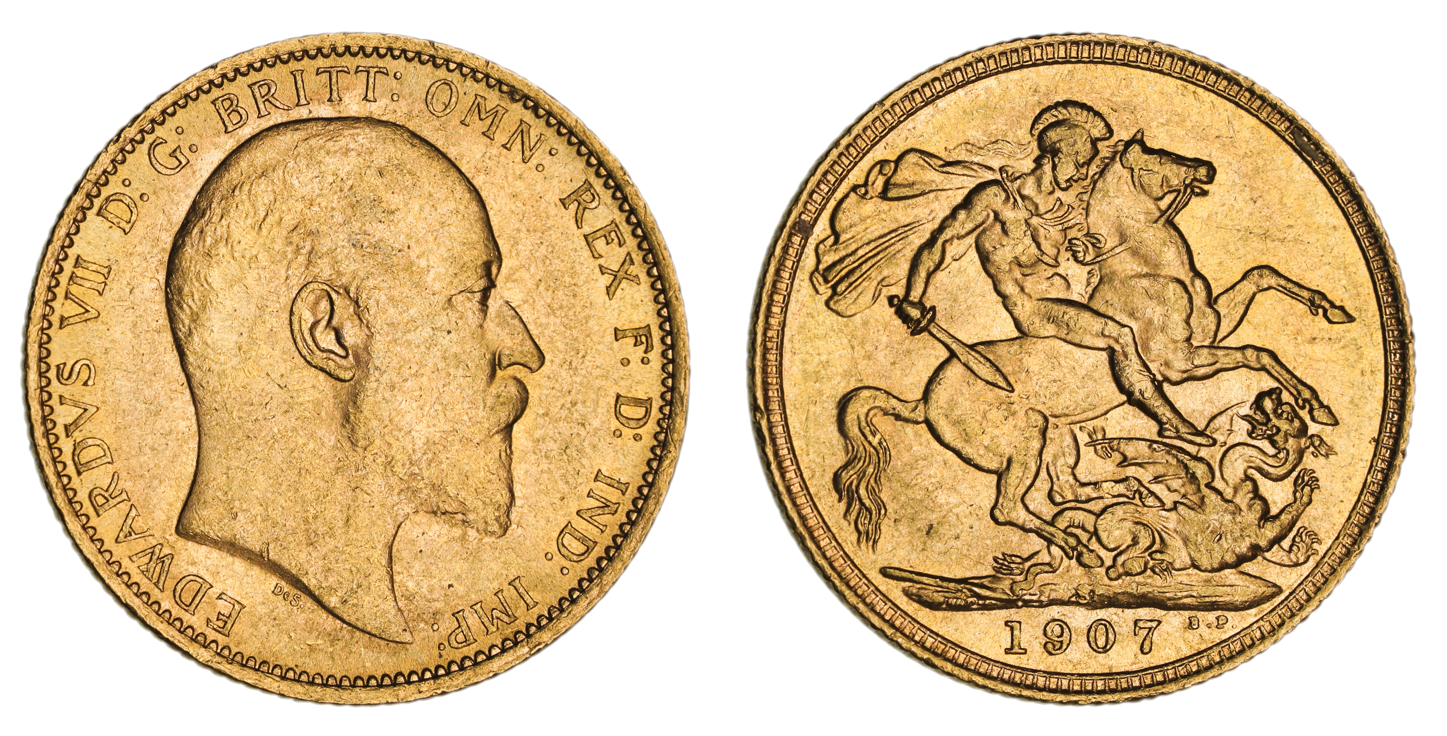 Edward VII, St. George Reverse - Sydney Mint, Sovereign, 1907, EF