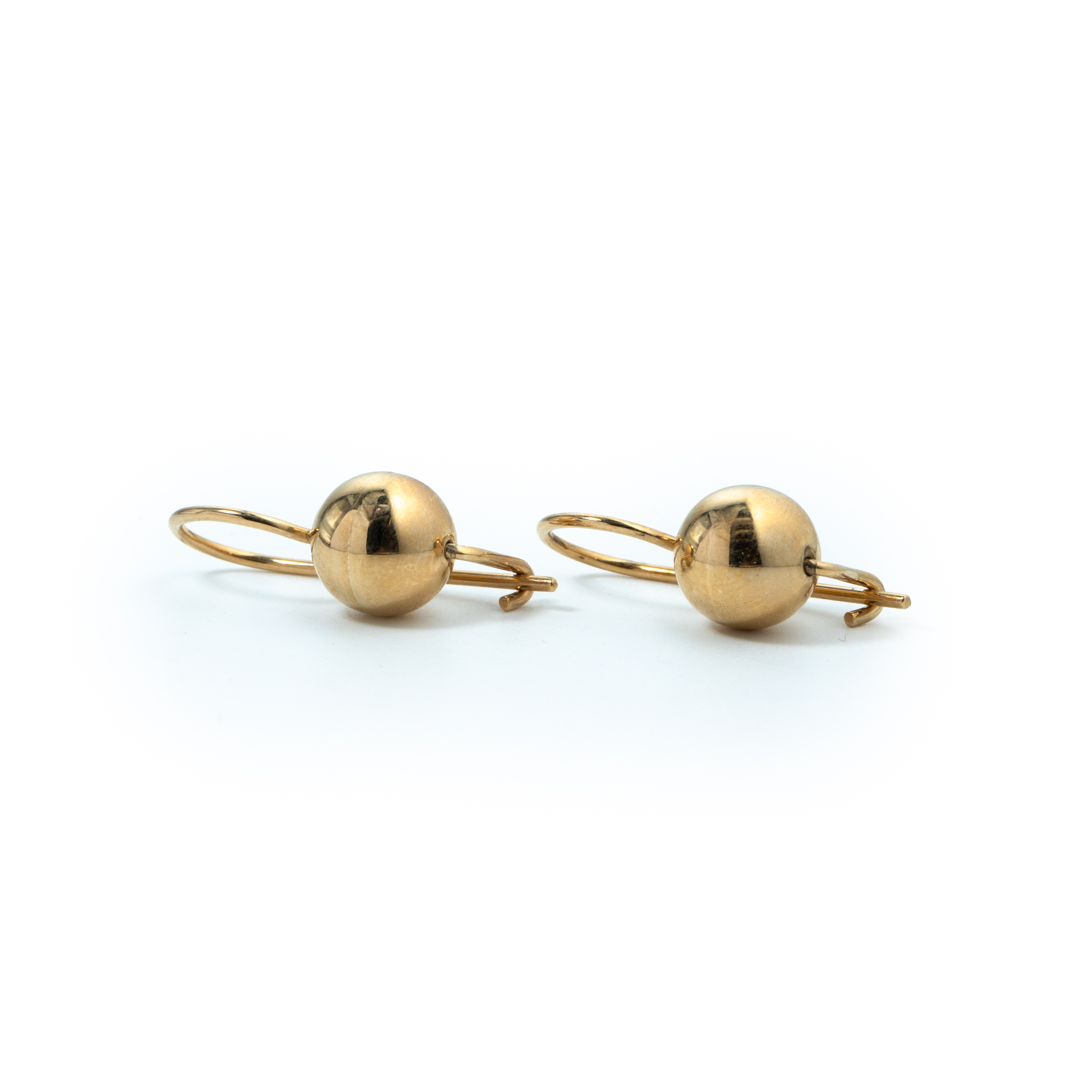 9ct Gold Euro Ball Eariings,