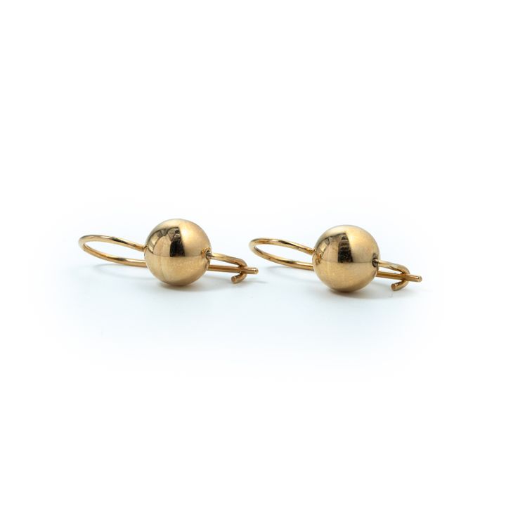 9ct Gold Euro Ball Eariings,