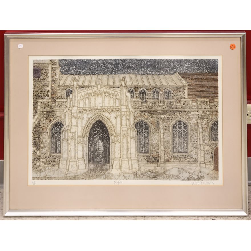 Valerie Thornton (UK) ''Boxford'' 1974 S/N Etching Framed 24''x32''