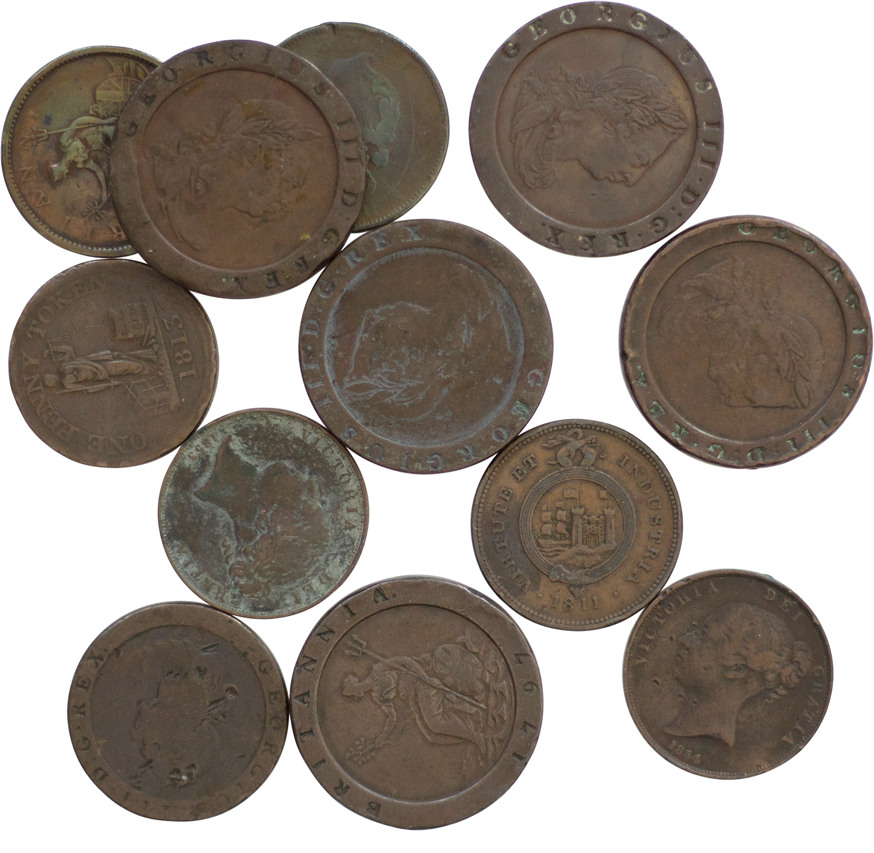 Group, Two Pence, 1797, VG - Fine