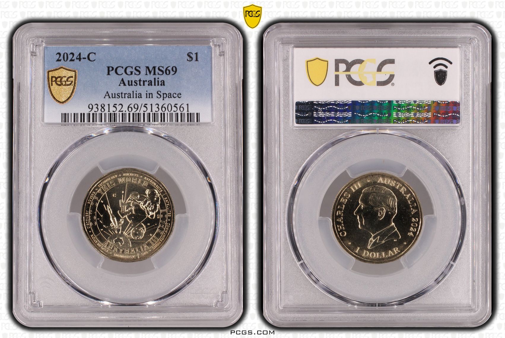Australia in Space, One Dollar, 2024-C, PCGS MS69