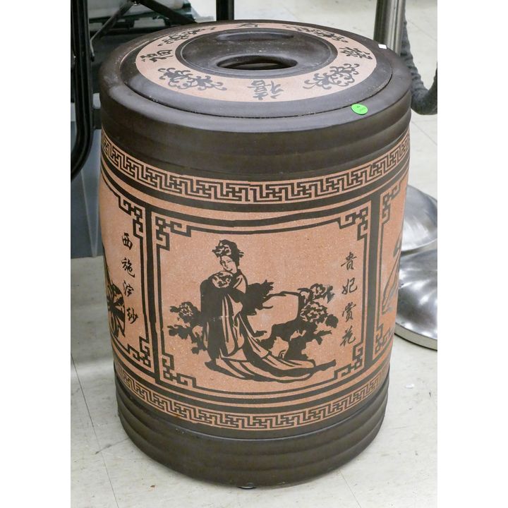 Chinese Terracotta Barrel Rice Jar 21''