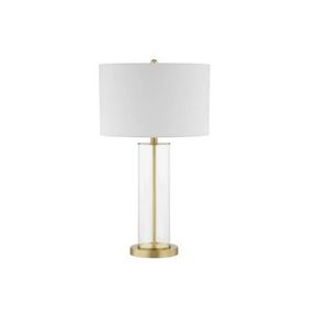 Decorative Modern Bedside Mosaic Glass Table Lamp With Fabric Shade- 51745/28180 SN B2 (S1)