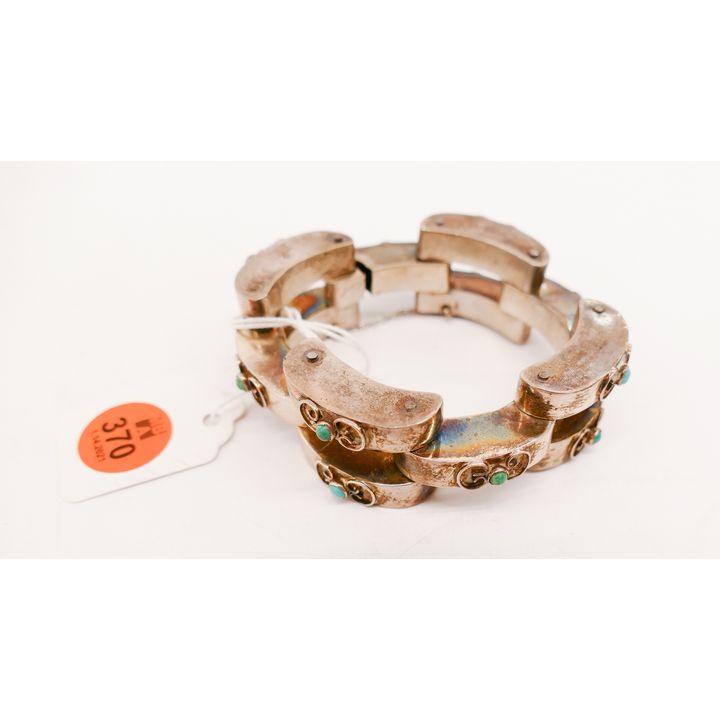 Mexican Sterling & Turquoise Bracelet- 69g